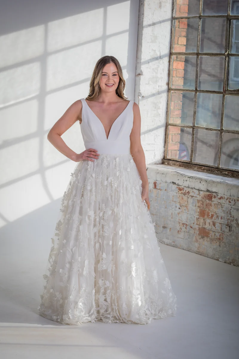Katya main Aline Wedding Dress 3D Flower Skirt Orchid Collection Front Natalya James 2025-141.png