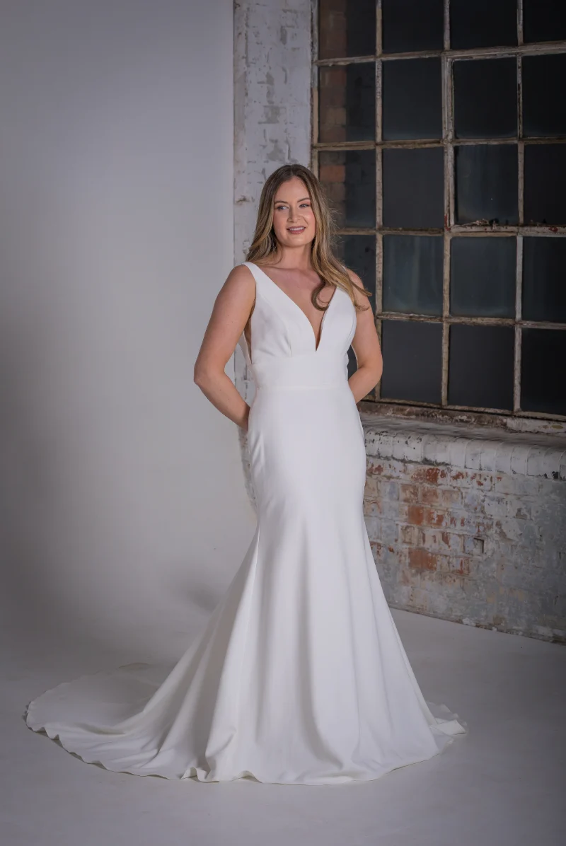 Kyra main Crepe Wedding Dress Front ORchid Collection Natalya James 2025-352.png