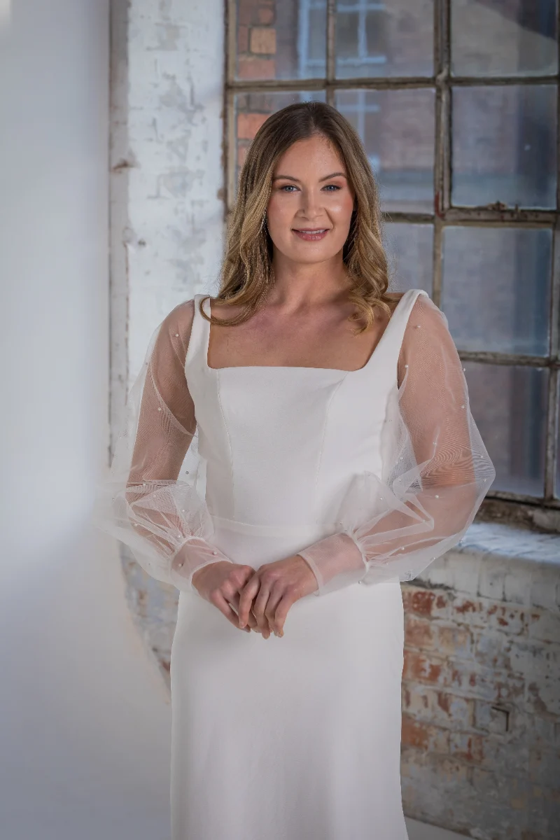 Caitlyn Wedding Dress Close up with detachable Pearl Sleeves Orchid Collection Natalya James 2025-120.png