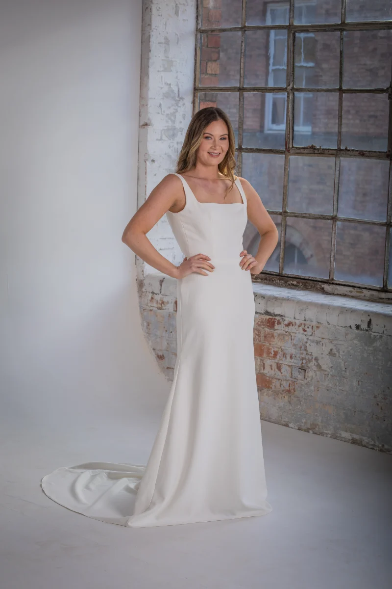 Caitlyn Square Neck Crepe Main Wedding Dress Front Orchid CollectionNatalya James 2025-109.png